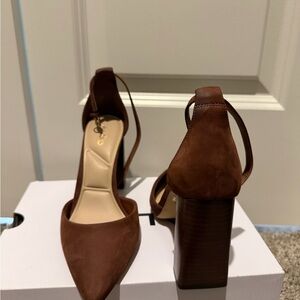 Aldo Rich Brown Block Heel Pumps